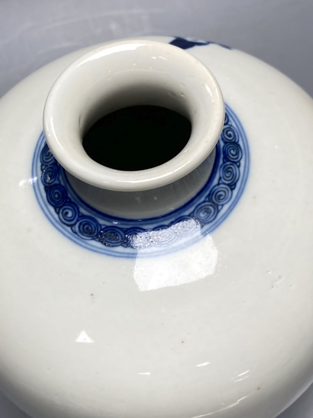 A Chinese blue and white figural vase, height 30cm